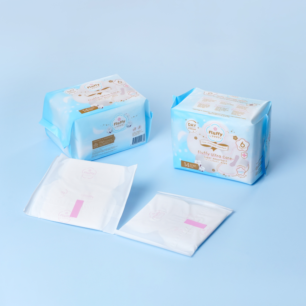 Fluffy Ultra Care Sanitary Pads Day Use 250mm 14pcs