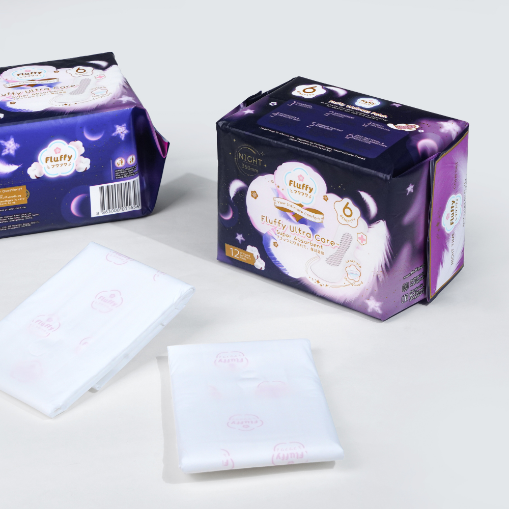 Fluffy Ultra Care Sanitary Pads Night Use 360mm 12pcs