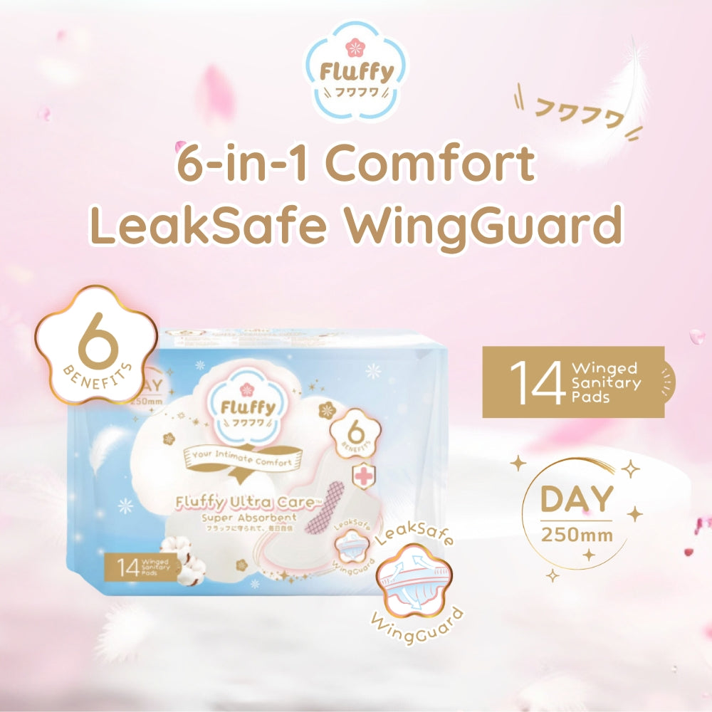 Fluffy Ultra Care Sanitary Pads Day Use 250mm 14pcs