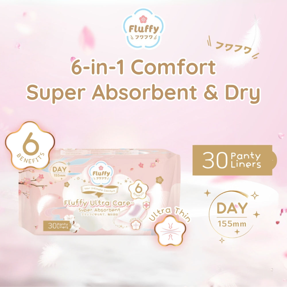 Fluffy Ultra Care Panty Liners 155mm 30pcs
