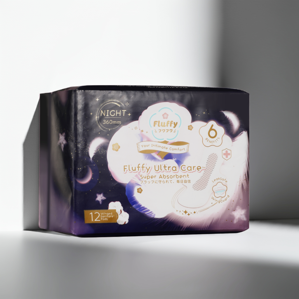 Fluffy Ultra Care Sanitary Pads Night Use 360mm 12pcs