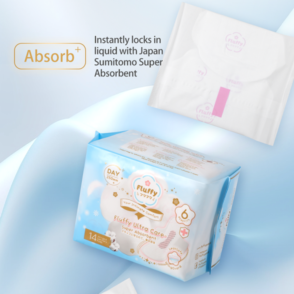 Fluffy Ultra Care Sanitary Pads Day Use 250mm 14pcs