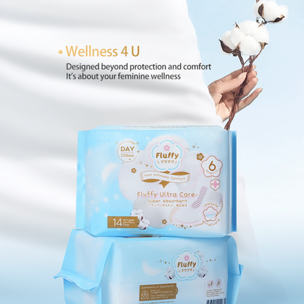 Fluffy Ultra Care Sanitary Pads Day Use 250mm 14pcs