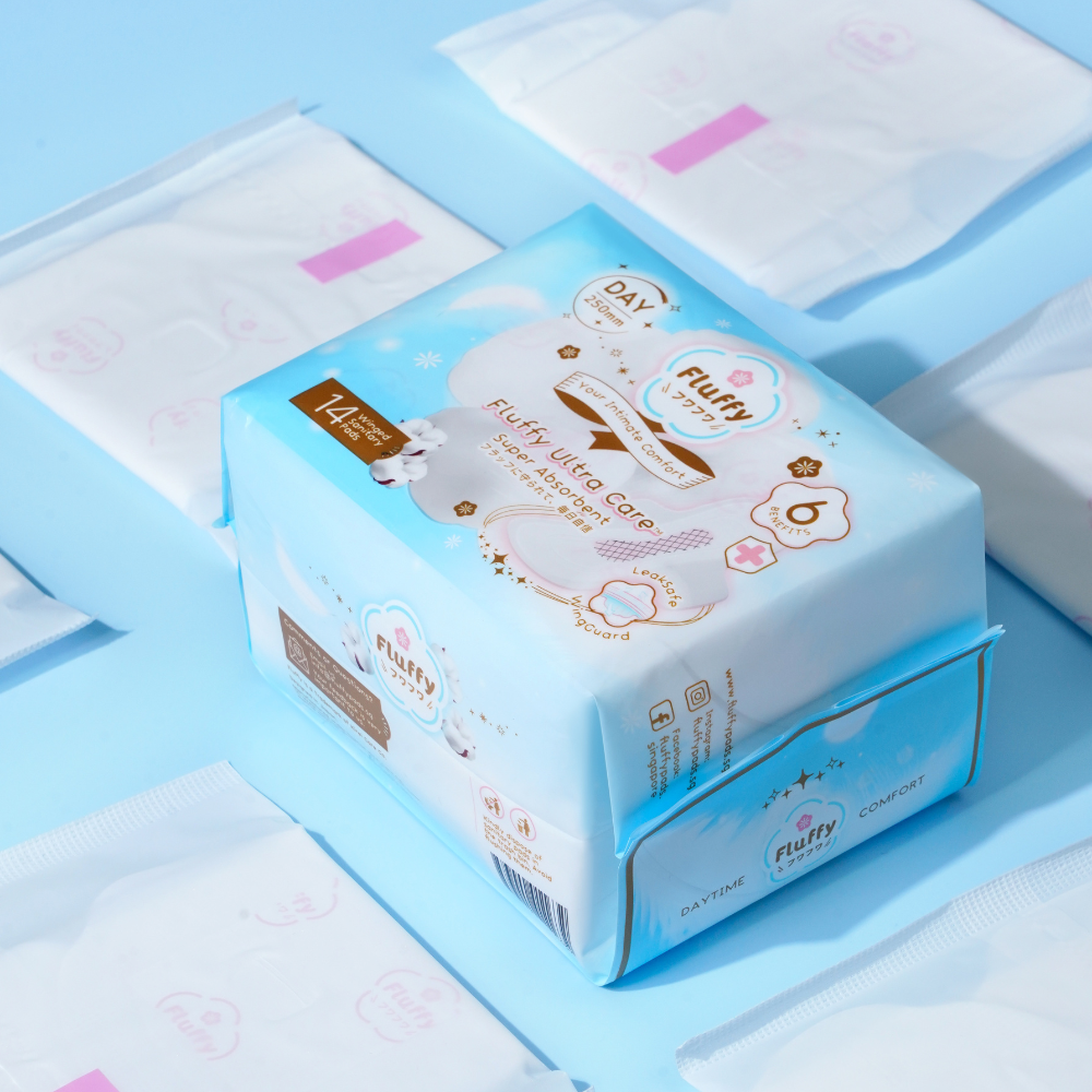 Fluffy Ultra Care Sanitary Pads Day Use 250mm 14pcs - Fluffy