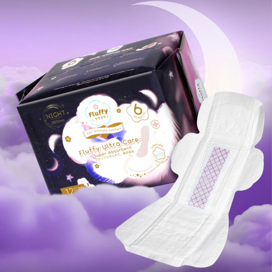 Fluffy Ultra Care Sanitary Pads Night Use 360mm 12pcs