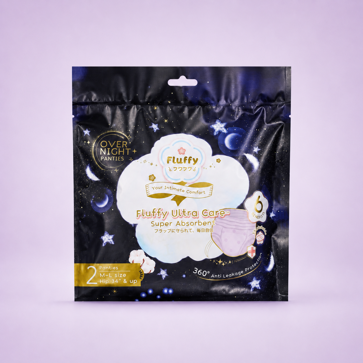 Ultra Care Overnight Panties - Fluffy