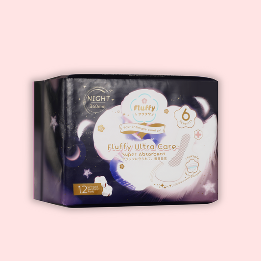 Fluffy Ultra Care Sanitary Pads Night Use 360mm 12pcs